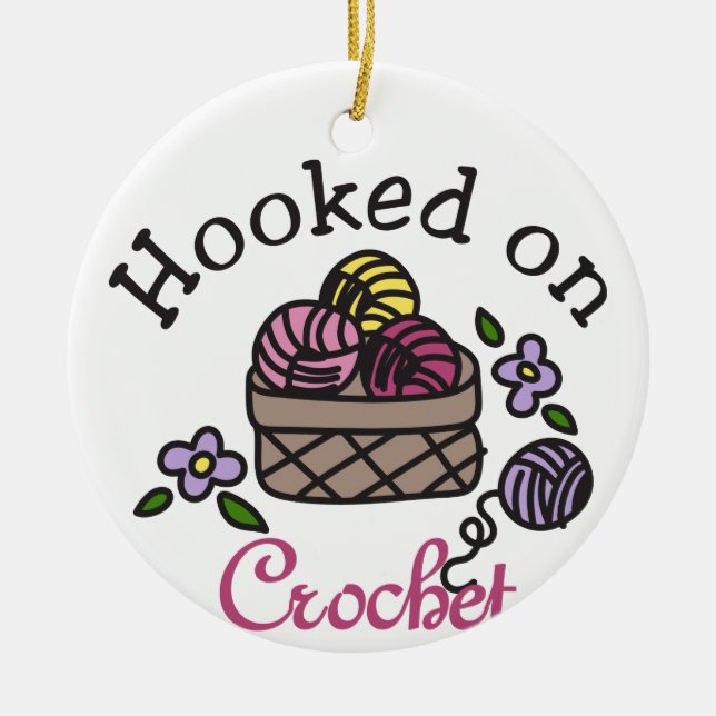 Hooked On Crochet Ceramic Tree Decoration (Front)