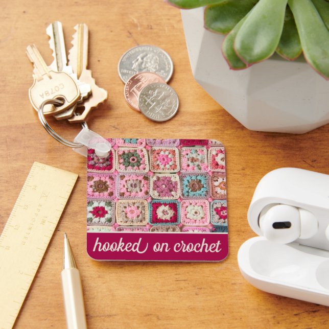 Hooked on Crochet Granny Square Key Ring (Desk)