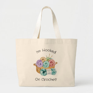 Hooked On Crochet Personalised Large Tote Bag