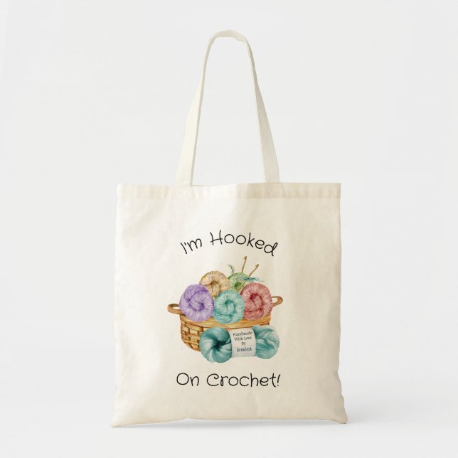 Hooked On Crochet Personalised Tote Bag (Front)