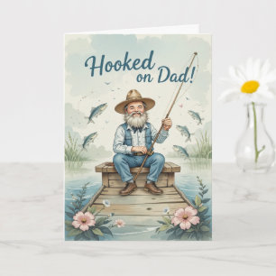 Hooked on Dad Fishing Fathers Day Funny Card