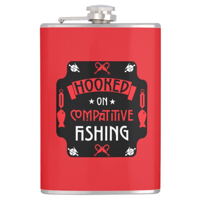 Hooked On Fishing Hip Flask (Front)