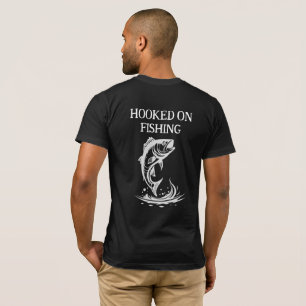 Hooked On Fishing Logo, Personalised Angling Club T-Shirt