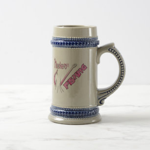 Hooked On Fishing Pink Hook Beer Stein