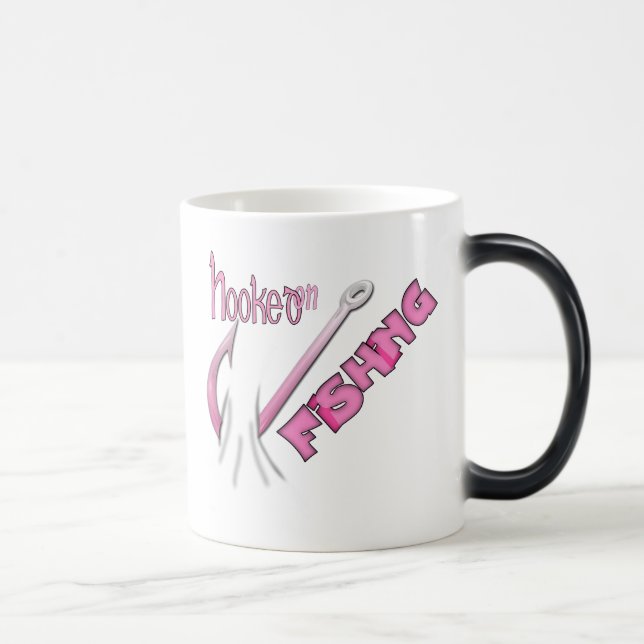 Hooked On Fishing Pink Hook Magic Mug (Right)