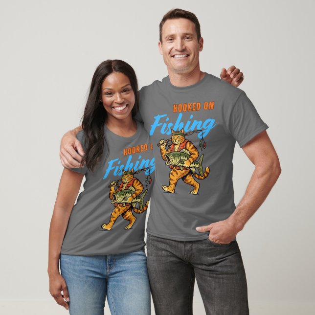 Hooked on Fishing with My Cat T-Shirt (Unisex)