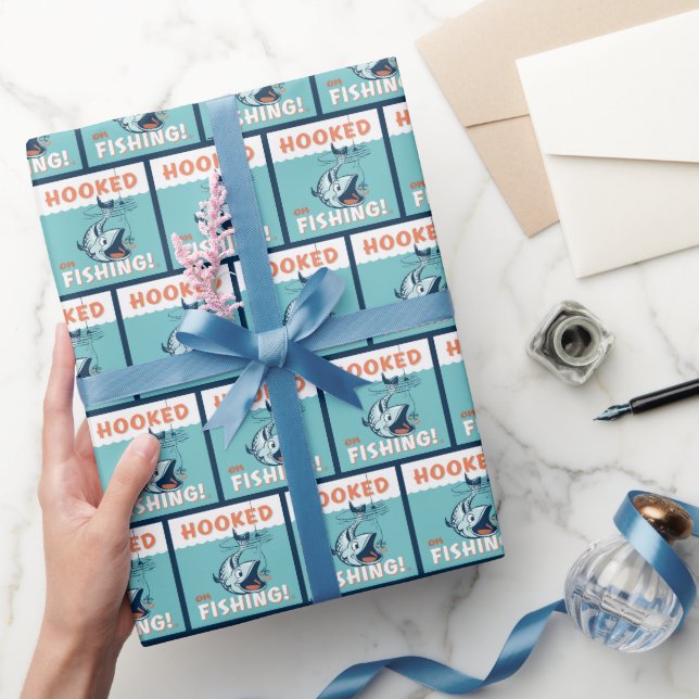 Hooked on Fishing Wrapping Paper (Gifting)