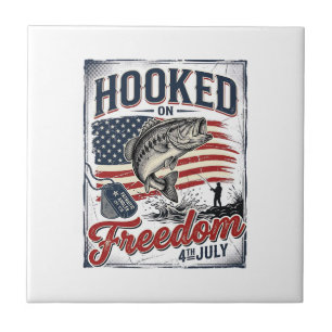 Hooked On Freedom 4th July Fishing Tile