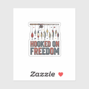 Hooked On Freedom Patriotic Fishing Shirt Design_1