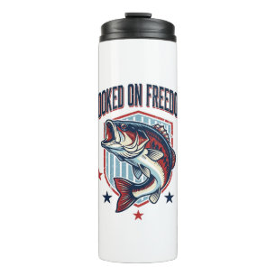 Hooked On Freedom Vintage Bass Fishing Shirt Desig Thermal Tumbler