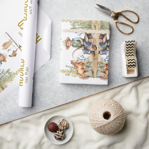 Hooked on Fun Little Fisherman Derby Baby Shower  Wrapping Paper