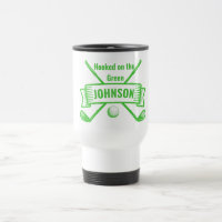 Hooked on Golf Mug - Personalised Travel Cup