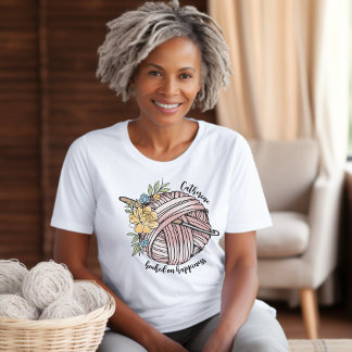 Hooked on Happiness Crochet Lovers Personalised T-Shirt