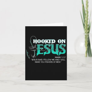 Hooked On Jesus Funny Fishing Card