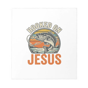 Hooked On Jesus Vintage Bass Fishing Faith Notepad