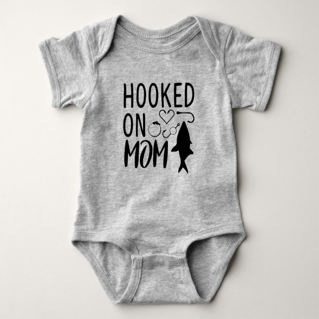 Hooked On Mum Baby Jersey Bodysuit (Front)