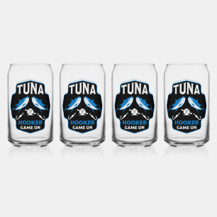 Hooked On Tuna Fishing Can Glass