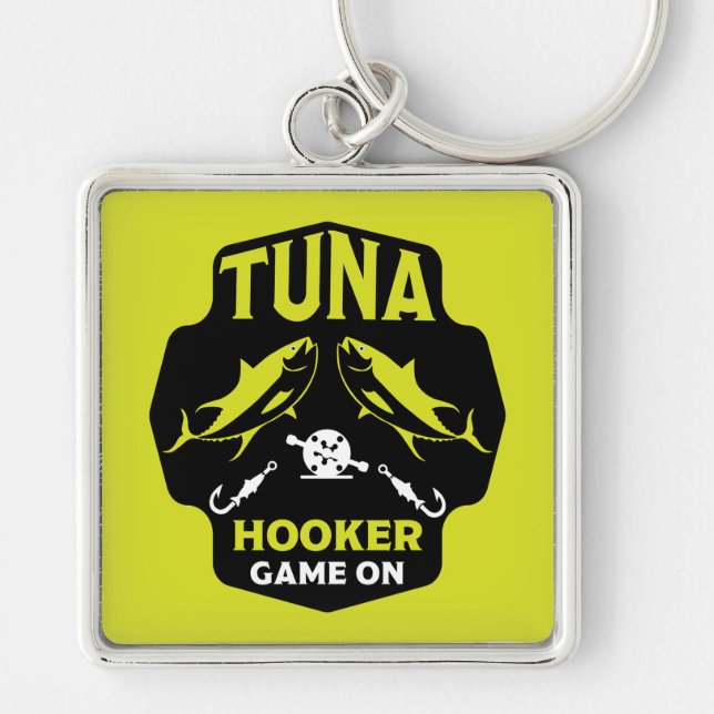 Hooked On Tuna Fishing Key Ring (Front)