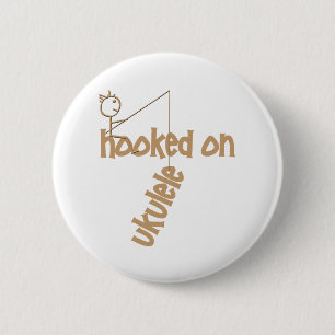 Hooked On Ukulele 6 Cm Round Badge