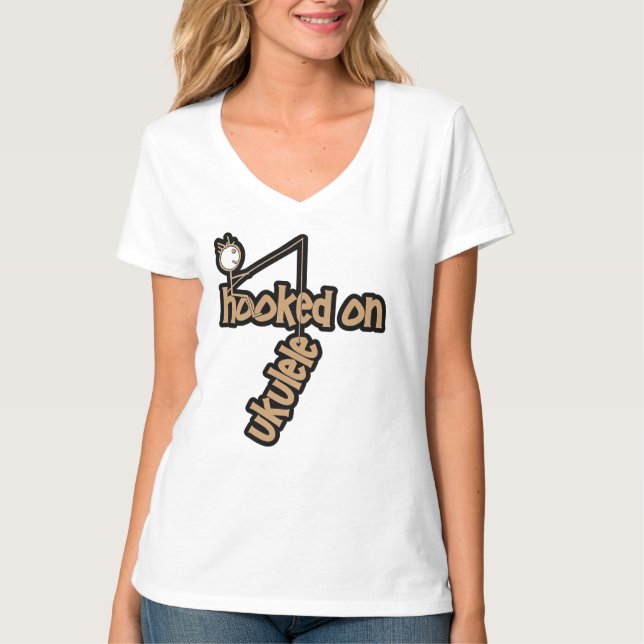Hooked On Ukulele T-Shirt (Front)