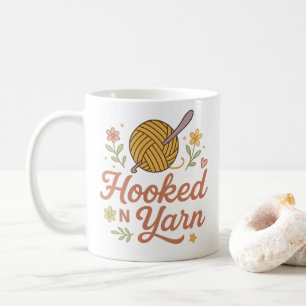 Hooked on Yarn Cute Crochet Lover Design for Craft Coffee Mug