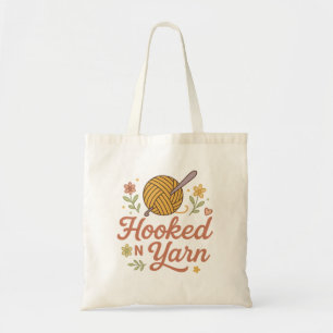 Hooked on Yarn Cute Crochet Lover Design for Craft Tote Bag