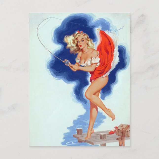 Hooked Pin Up Postcard (Front)