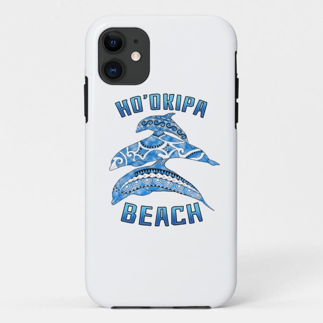Ho'okipa Hawaii Vacation Tribal Dolphins Case-Mate iPhone Case (Back)