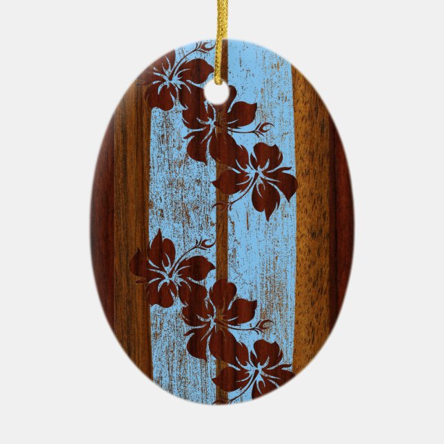 Hookipa Vintage Surfboard Ornament (Front)