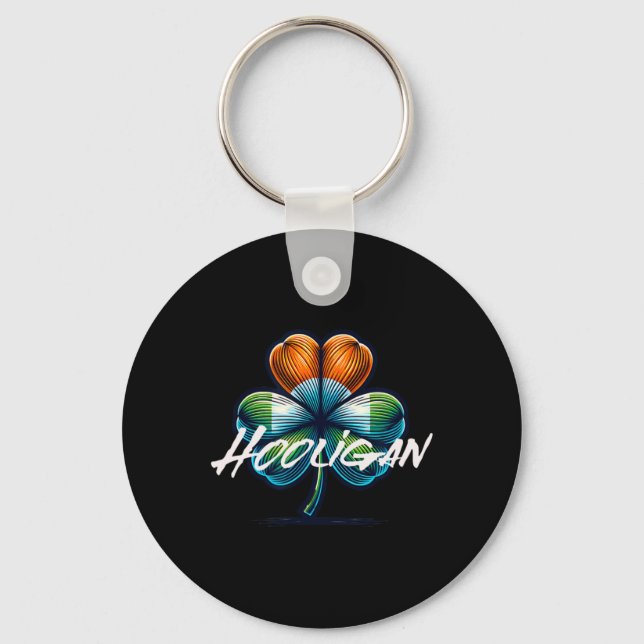 Hooligan St Patricks Day Irish Flag  Key Ring (Front)