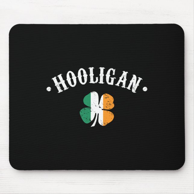 Hooligan St Patricks Day Irish Shamrock Flag  Mouse Pad (Front)