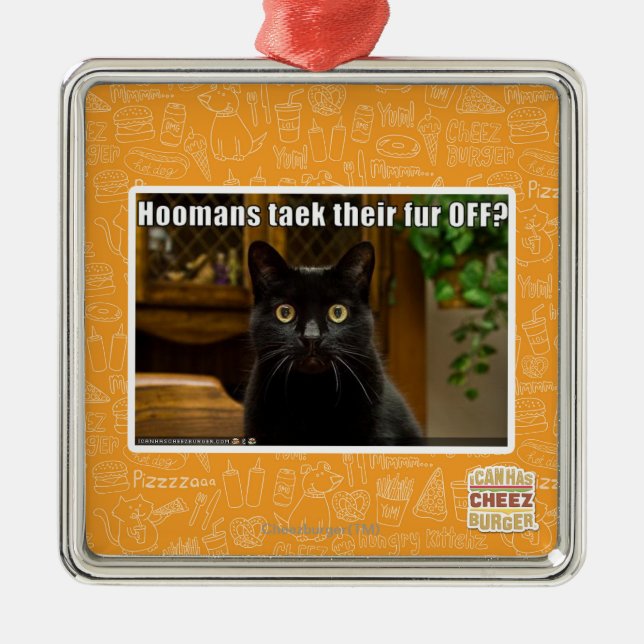 Hoomans Taek There fur OFF? Metal Tree Decoration (Front)