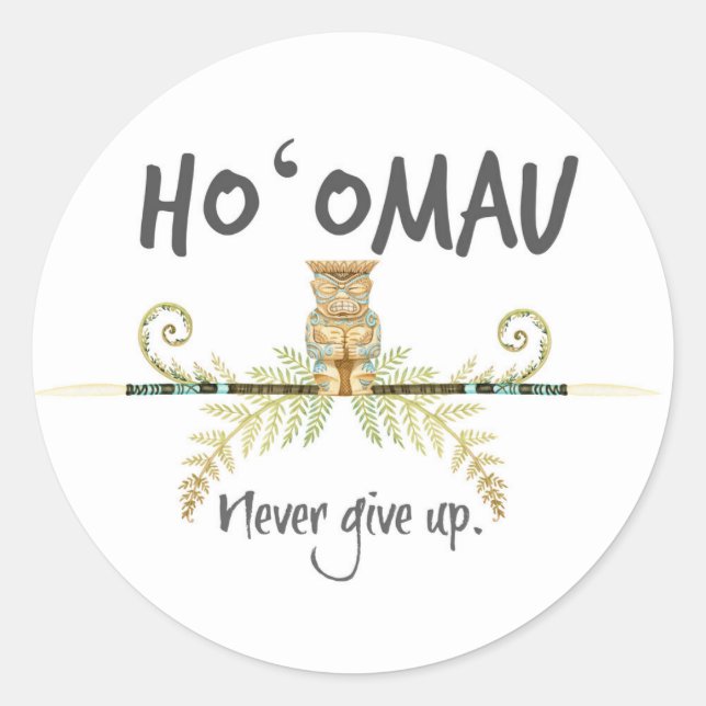 Ho'Omau Tiki Classic Round Sticker (Front)