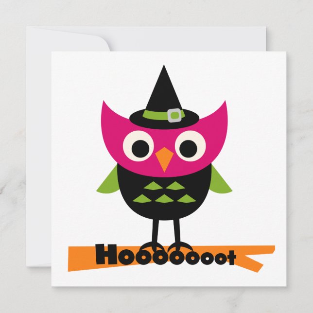 Hooooot Owl Halloween T-shirts and Gifts Card (Front)