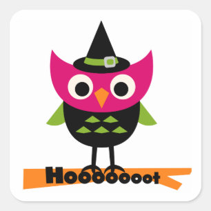 Hooooot Owl Halloween T-shirts and Gifts Square Sticker