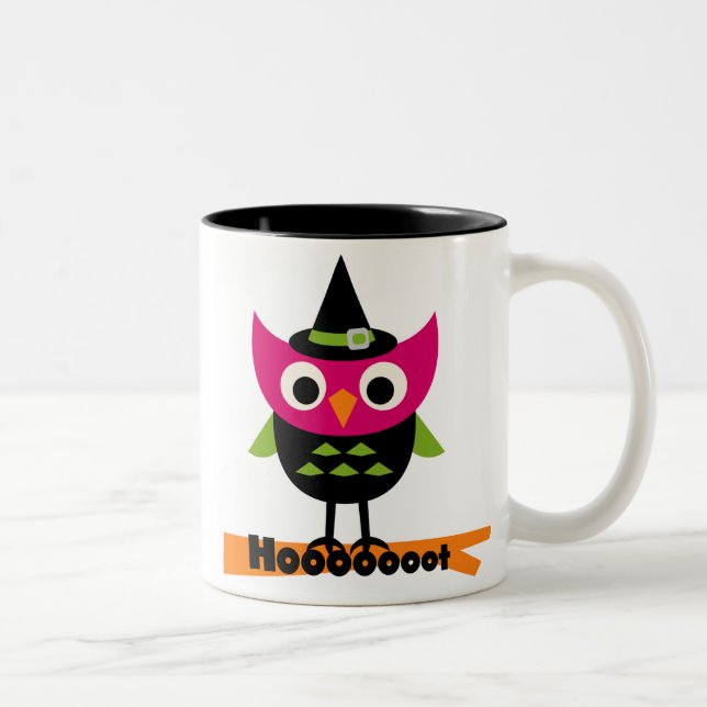 Hooooot Owl Halloween T-shirts and Gifts Two-Tone Coffee Mug (Right)
