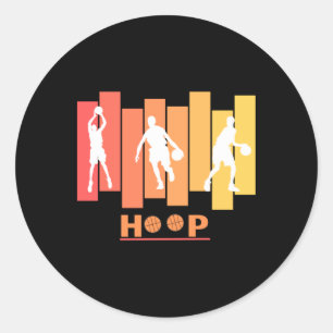 Hoop Basketball Funny - Orange Classic Round Sticker