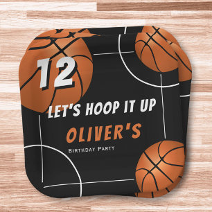Hoop it up Basketball Sports Kids Birthday Paper Plate