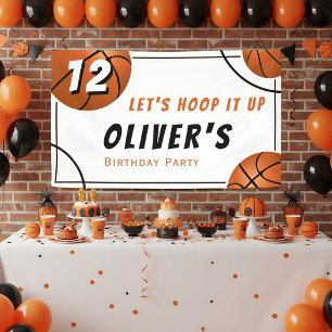 Hoop it up Basketball Sports Kids Birthday Party Banner