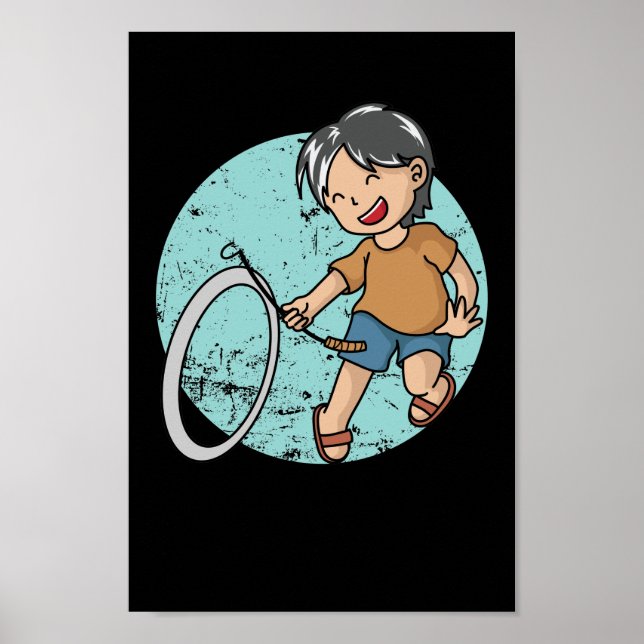 Hoop Rolling Hula-Hoop Reifenspiel Poster (Front)