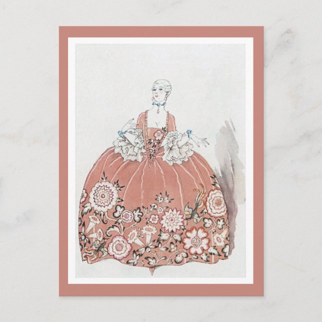 Hoop Skirt in Dusty Pink Postcard (Front)