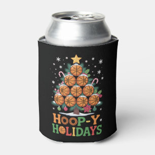 Hoop-y Holidays Basketball Christmas Holiday Sport Can Cooler