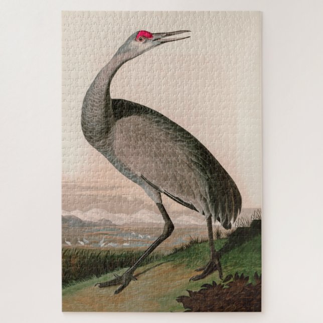 Hooping Crane Birds of America Audubon Print Jigsaw Puzzle (Vertical)