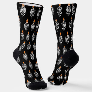 Hoopoe Bird Black and White Pattern Socks