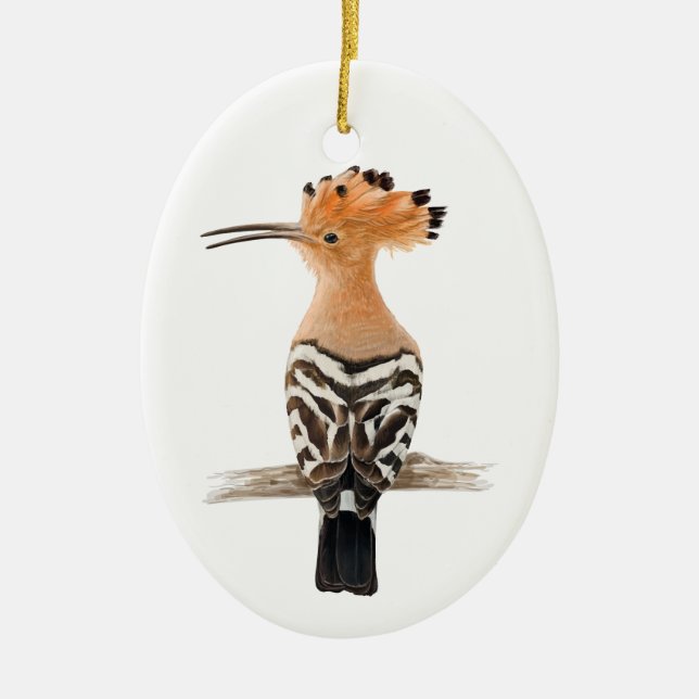 Hoopoe Bird Ceramic Tree Decoration (Front)
