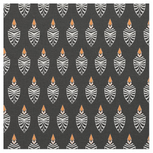 Hoopoe Bird Geometric Pattern Fabric