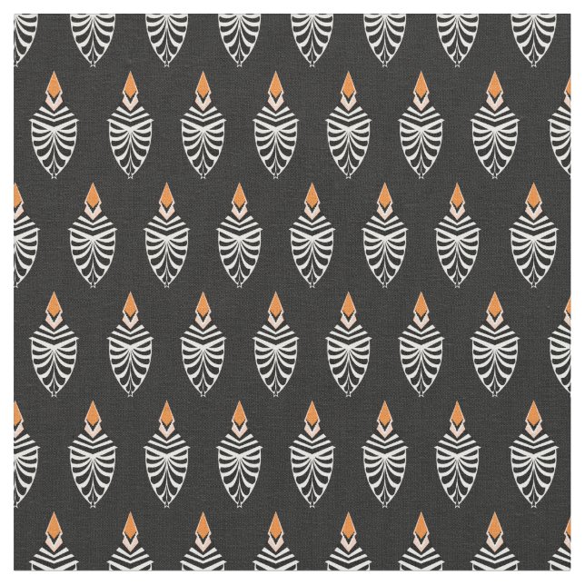 Hoopoe Bird Geometric Pattern Fabric (Close Up)