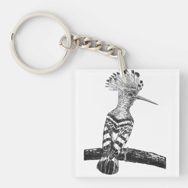 Hoopoe drawing key ring (Front)