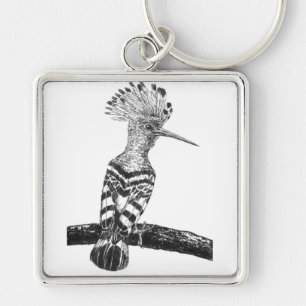 Hoopoe drawing key ring
