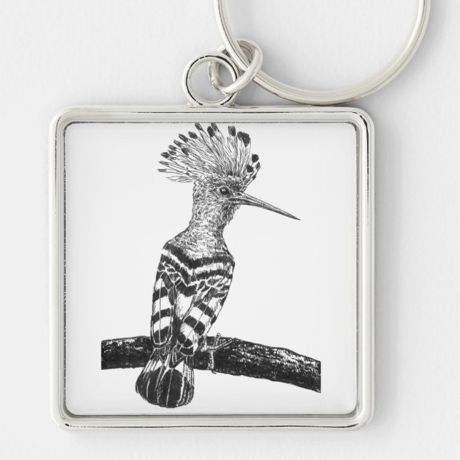 Hoopoe drawing key ring (Front)